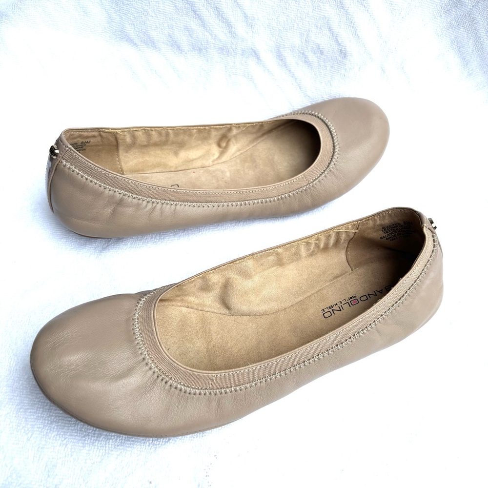 Bandolino Beige Leather Ballet Flats Sz 8.5 - Picture 7 of 10